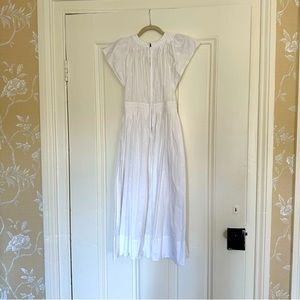 Ulla Johnson Lottie White Embroidered Midi Dress